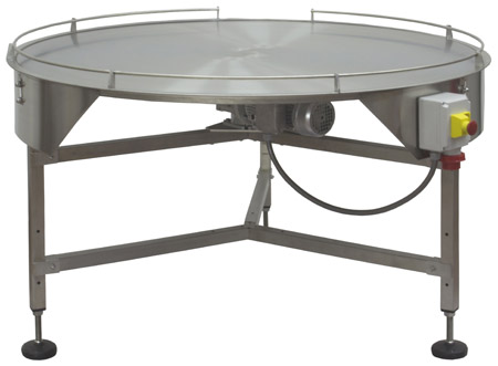 Rotary buffer table, plain, with sideguard